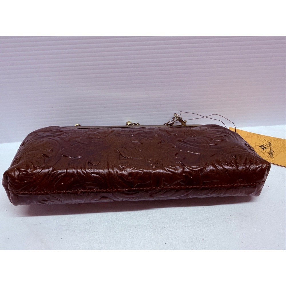 Patricia Nash Small purse Potenaz Leather Clutch BRITISH TAN CHAIN STRAP NWTS - Picture 7 of 10